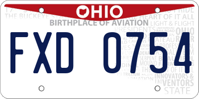 OH license plate FXD0754