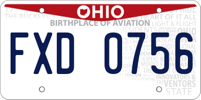 OH license plate FXD0756