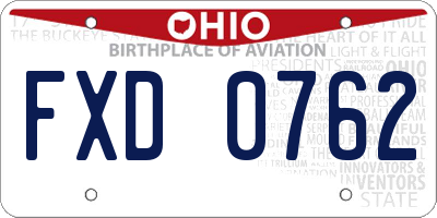OH license plate FXD0762