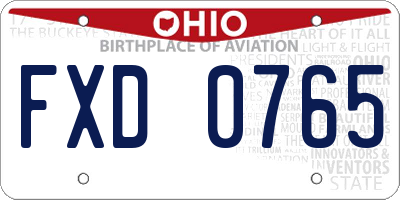 OH license plate FXD0765