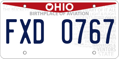 OH license plate FXD0767