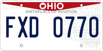 OH license plate FXD0770