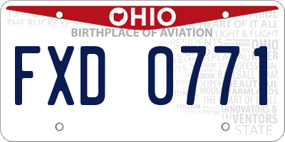 OH license plate FXD0771