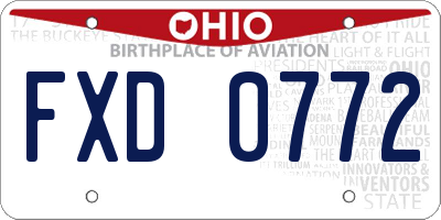 OH license plate FXD0772