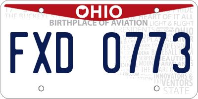 OH license plate FXD0773