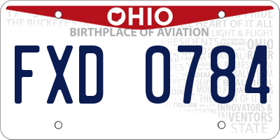 OH license plate FXD0784