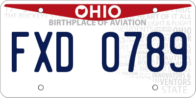 OH license plate FXD0789