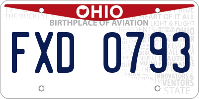 OH license plate FXD0793