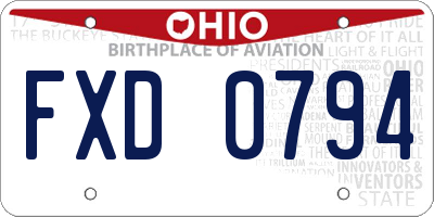 OH license plate FXD0794