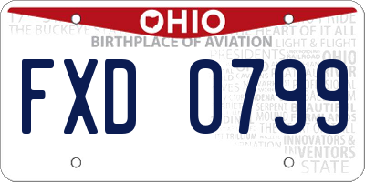 OH license plate FXD0799