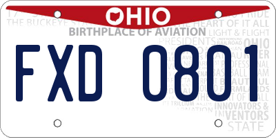 OH license plate FXD0801