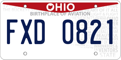 OH license plate FXD0821