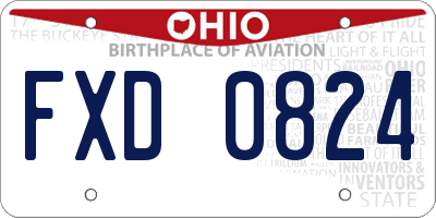 OH license plate FXD0824
