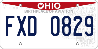 OH license plate FXD0829