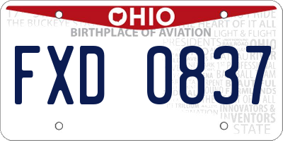 OH license plate FXD0837