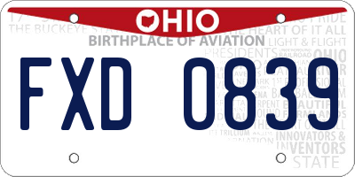 OH license plate FXD0839