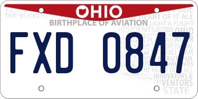 OH license plate FXD0847
