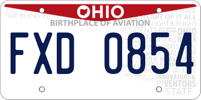OH license plate FXD0854