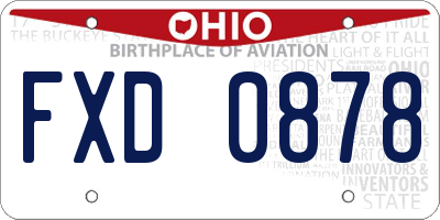 OH license plate FXD0878