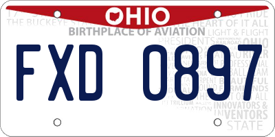 OH license plate FXD0897
