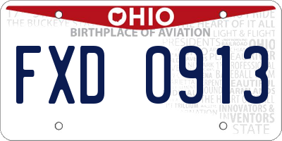 OH license plate FXD0913