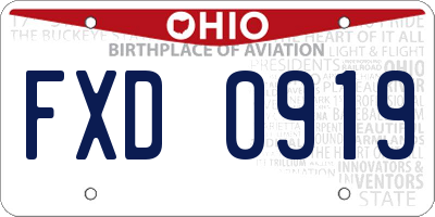 OH license plate FXD0919