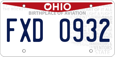 OH license plate FXD0932