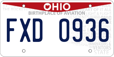OH license plate FXD0936