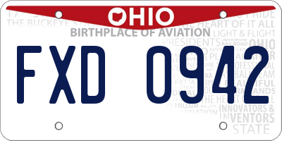 OH license plate FXD0942