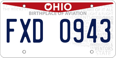 OH license plate FXD0943