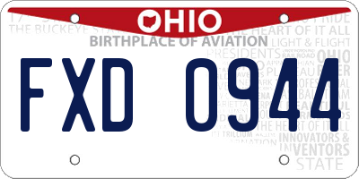 OH license plate FXD0944