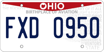 OH license plate FXD0950