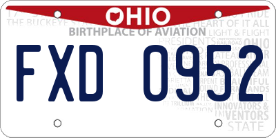 OH license plate FXD0952