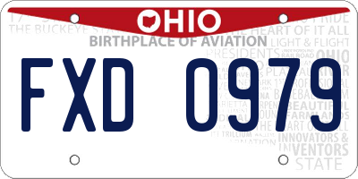 OH license plate FXD0979
