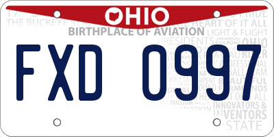 OH license plate FXD0997