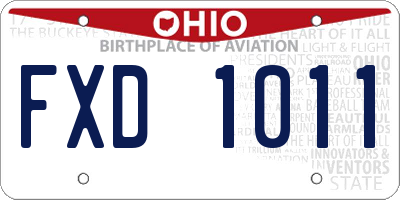 OH license plate FXD1011