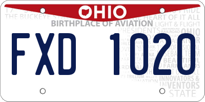OH license plate FXD1020