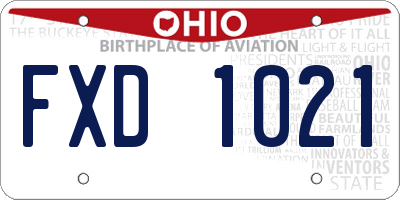 OH license plate FXD1021