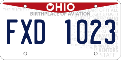 OH license plate FXD1023