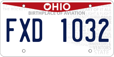 OH license plate FXD1032