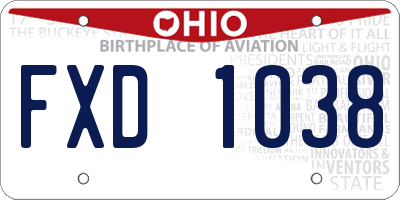 OH license plate FXD1038