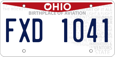 OH license plate FXD1041