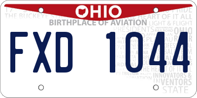 OH license plate FXD1044
