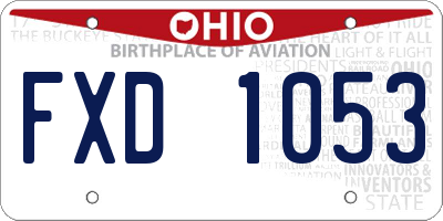 OH license plate FXD1053