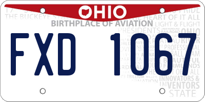 OH license plate FXD1067
