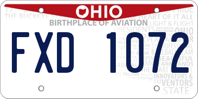 OH license plate FXD1072