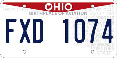 OH license plate FXD1074