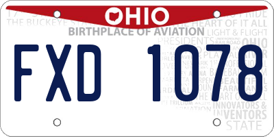 OH license plate FXD1078