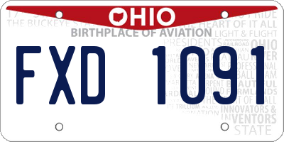 OH license plate FXD1091