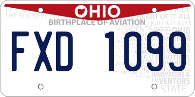 OH license plate FXD1099